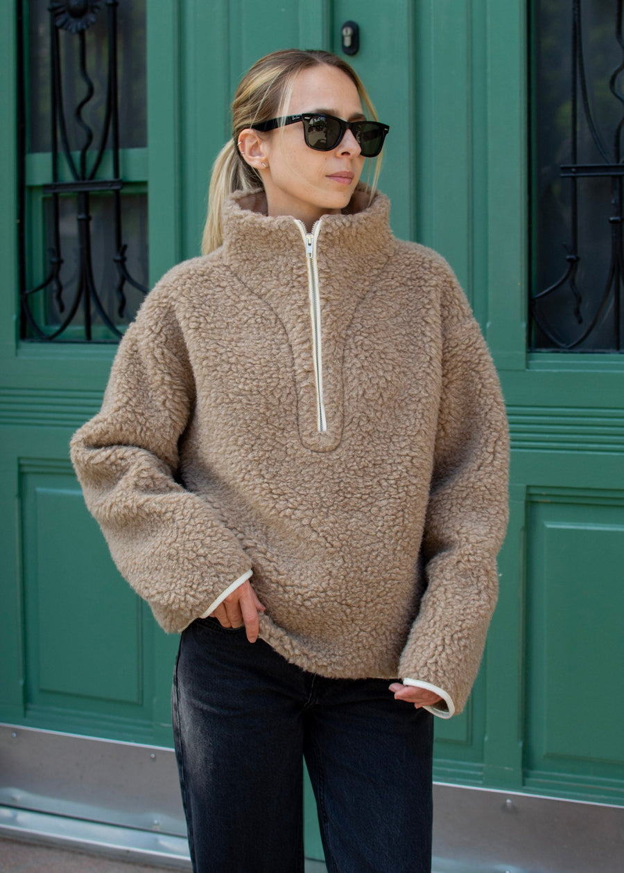 Tosia | Bluza teddy z zamkiem